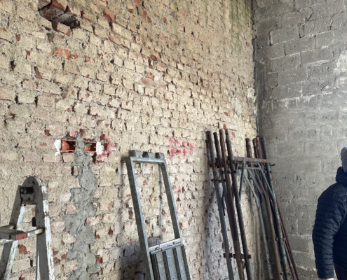 particolare muro da isolare progetto risanamento radon