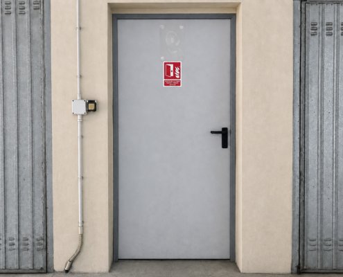 Porta tagliafuoco in un edificio soggetto a sicurezza antincendio